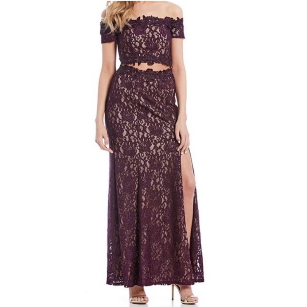 Sequin Hearts 2 Piece Lace Dress